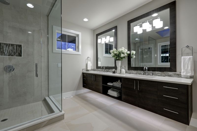 Modern Bathroom with Dark Accents